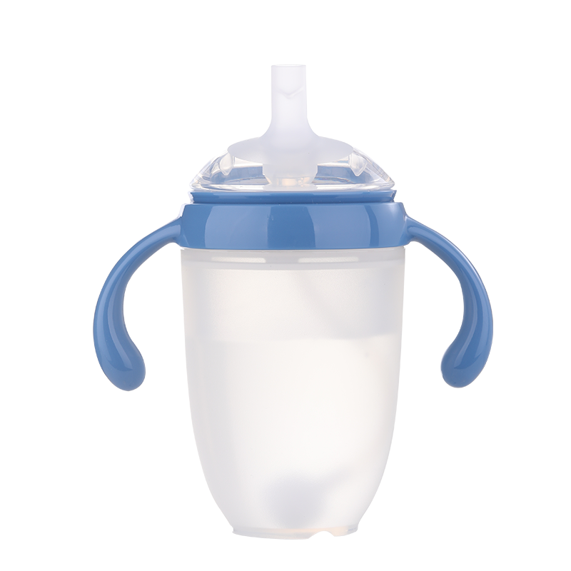 爱咔威(igroway)硅胶吸嘴杯IKV婴幼儿水杯吸管杯宝宝喝水9个月带吸管大宝宝学饮杯 240ml 苔青绿100015382598