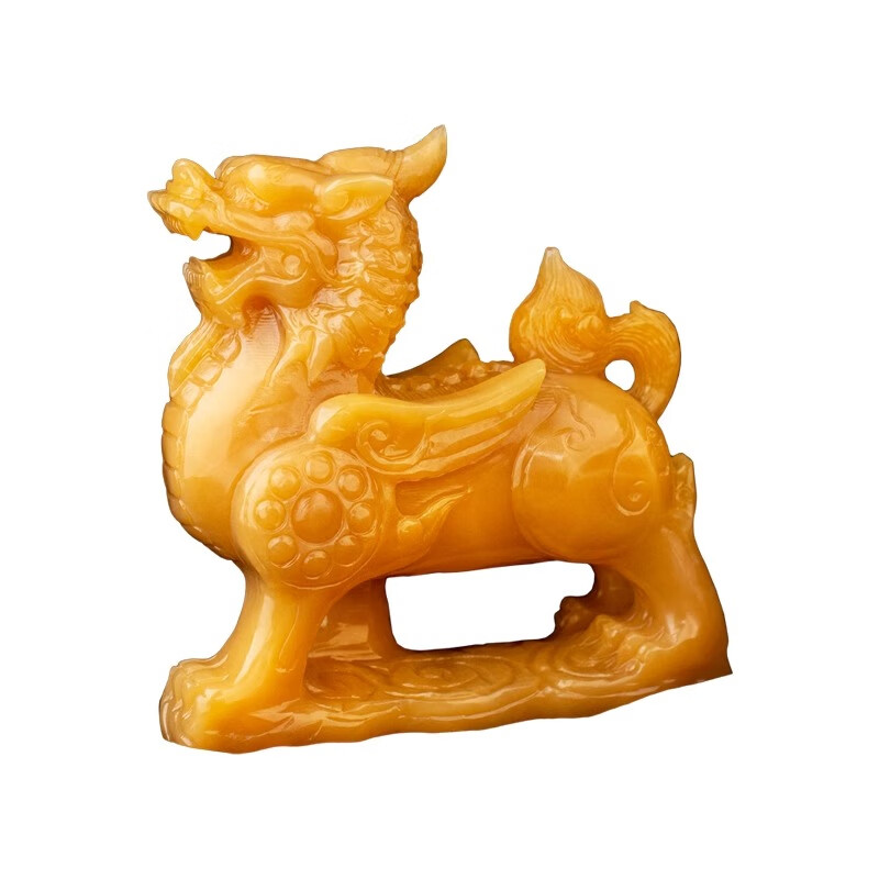 大好吉玉玉雕天然米黄玉貔貅摆件开业礼品玄关客厅装饰保平安摆放简约现代 貔貅长20厘米一对装