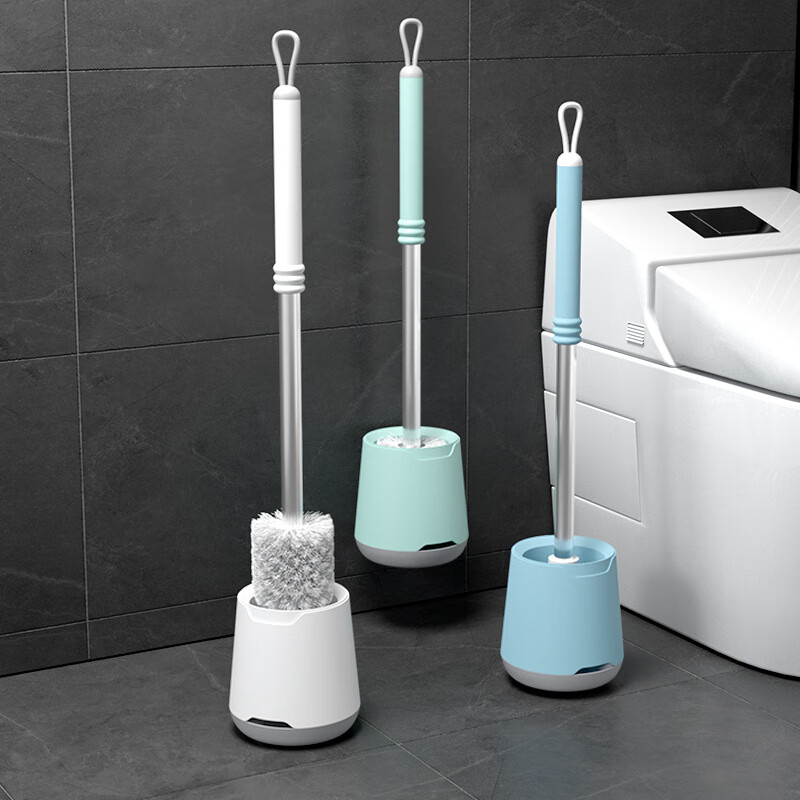 【优选】马桶刷家用壁挂清洁刷不锈钢厕所卫生间洁厕刷子马桶刷套 F-226壁挂沥水圆形马桶刷套装白色