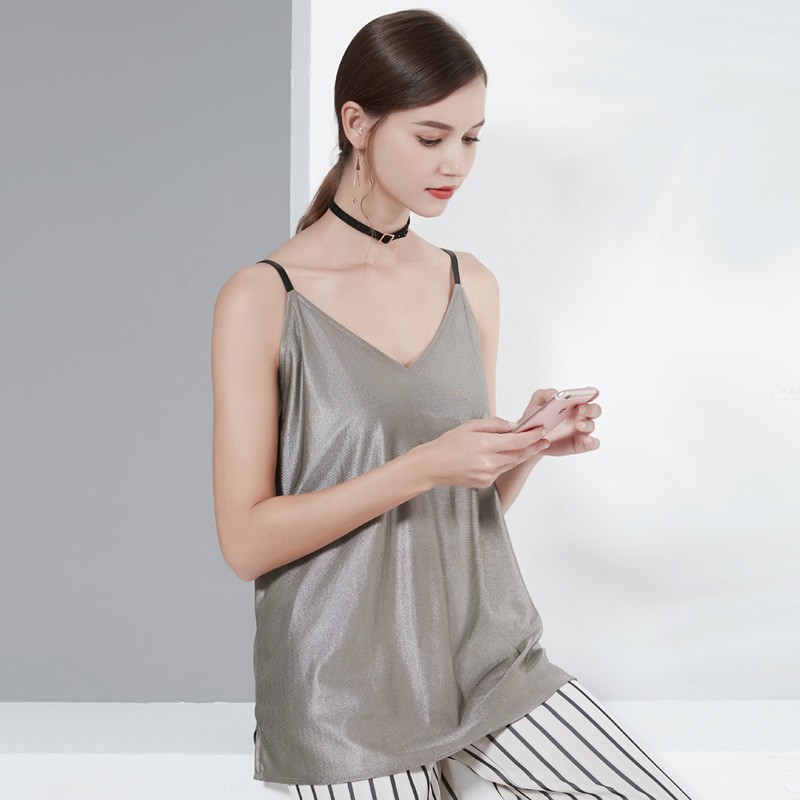 朵雅(DUOYA)防辐射服孕妇装吊带衣服内穿肚兜女怀孕期上班族电脑办公防护服N079 银灰色 L