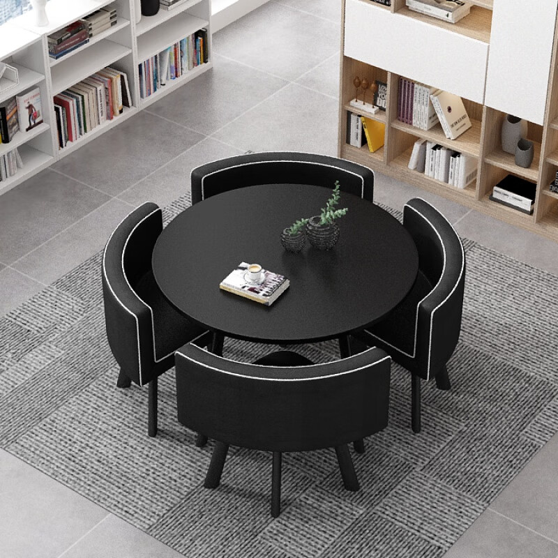 创京懿选会客桌椅组合商场款商务洽谈接待桌椅组合一桌四椅办公休闲会