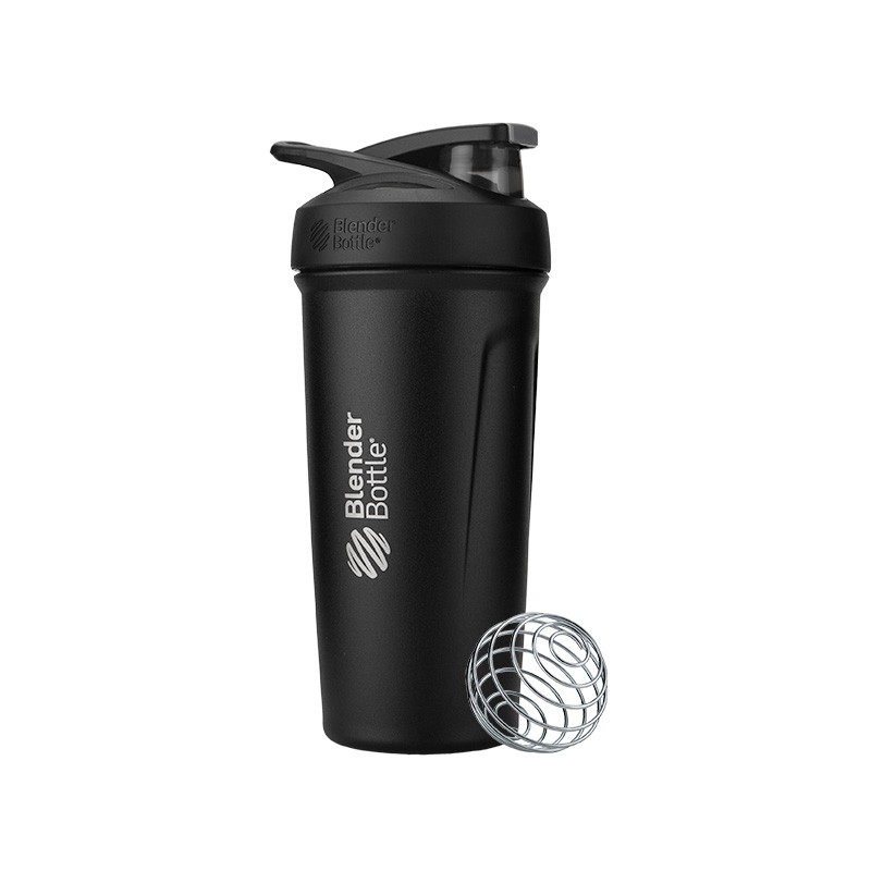 Blender Bottle 摇摇杯运动健身水杯不锈钢保温水壶带刻度24oz(约702ml) 黑色