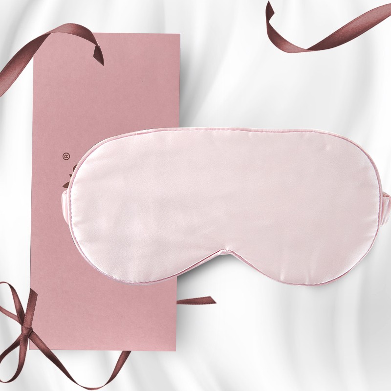 眼罩 桑蚕丝睡眠透气男女通用午睡睡觉舒适旅行旅游 樱花粉(新老包装