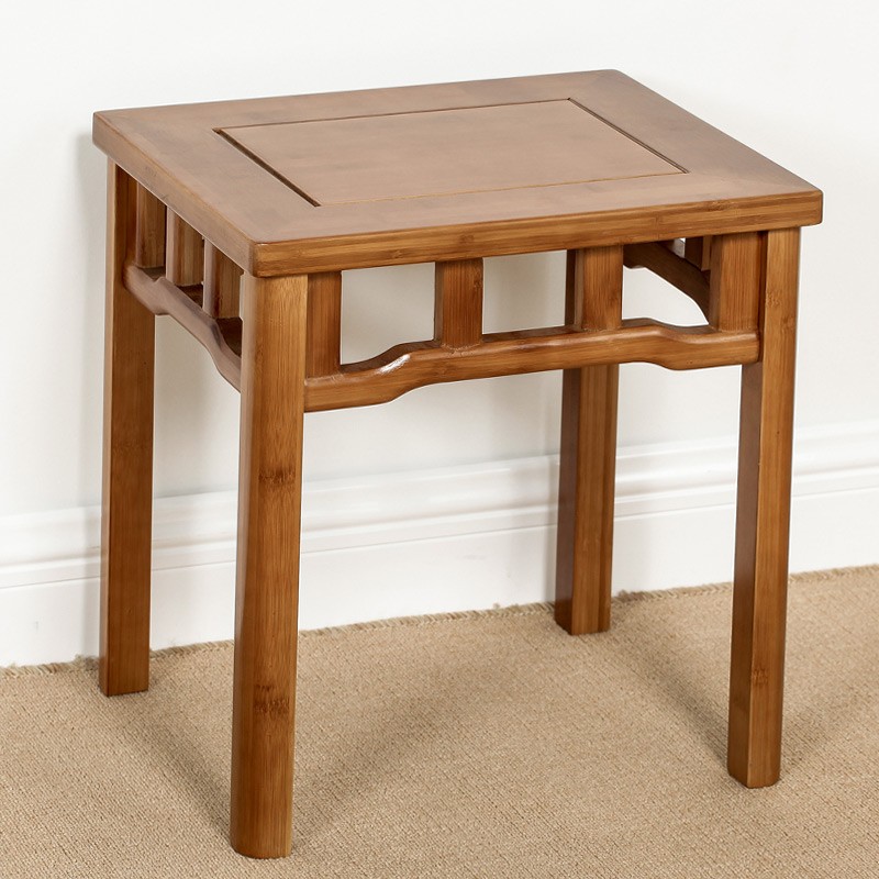 美韵恒楠竹餐桌椅组合现代简约仿古正方形八仙桌实木吃饭桌子家用小