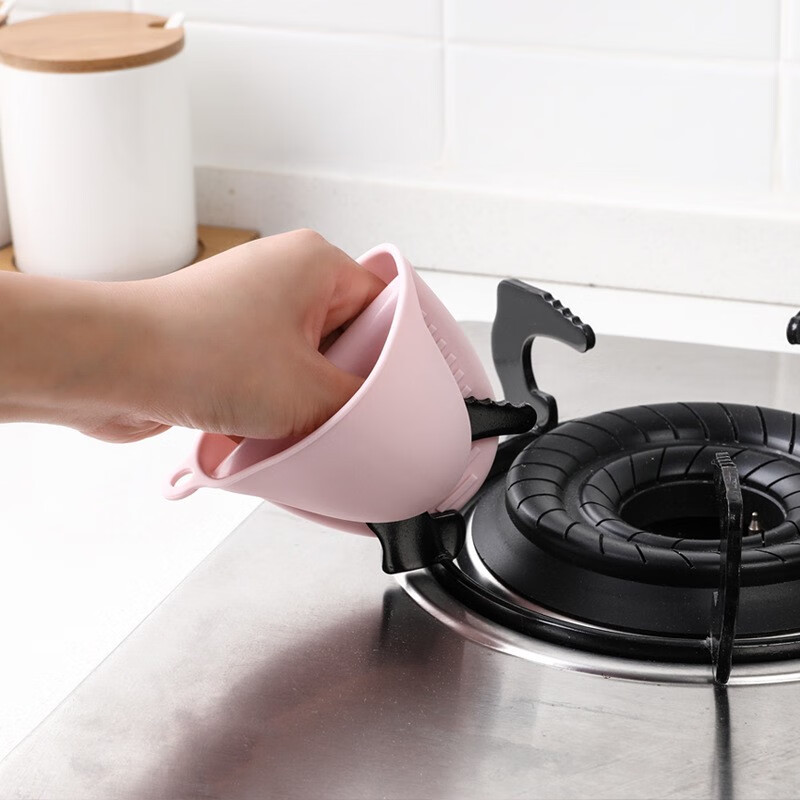 贝柚 硅胶防烫手套碗夹盘夹厨房隔热取盘夹碗器烘焙烤箱隔热套 4个2对装（颜色随机）