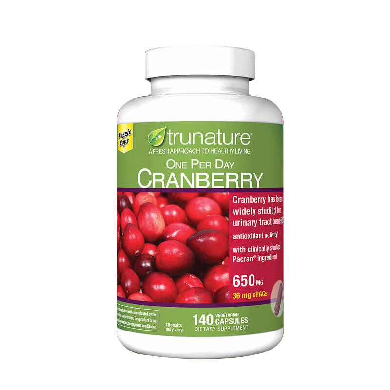 美国trunature cranberry蔓越莓精华650mg 140粒 650mg