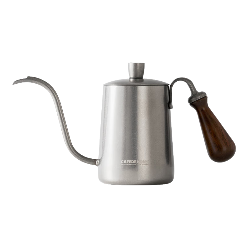 CAFEDE KONA復古戶外不銹鋼手沖咖啡壺 長嘴細口壺 咖啡壺 600ML CK3904黑紫檀手柄 600ml