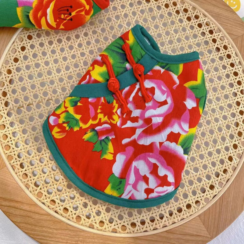 比熊幼犬东北大 经典红色【花花马甲】 xxs:胸围25背长15约1斤边上