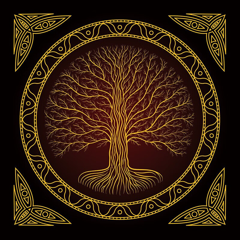 简尔(ailin) 定制绒罗牌桌布能量布仪式布魔法阵塔罗桌布 生命树 45