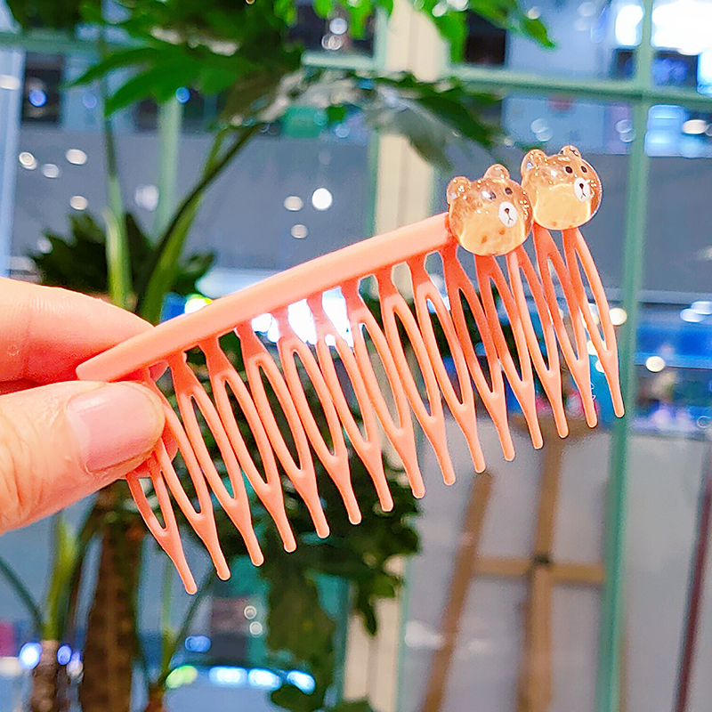 儿童发梳防滑插梳小女孩盘发刘海梳可爱公主发夹女童头饰碎发发卡