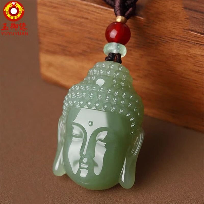 玉御缘原创和田玉佛头玉吊坠男士女士如来佛玉坠玉石玉器玉佩礼物带证书