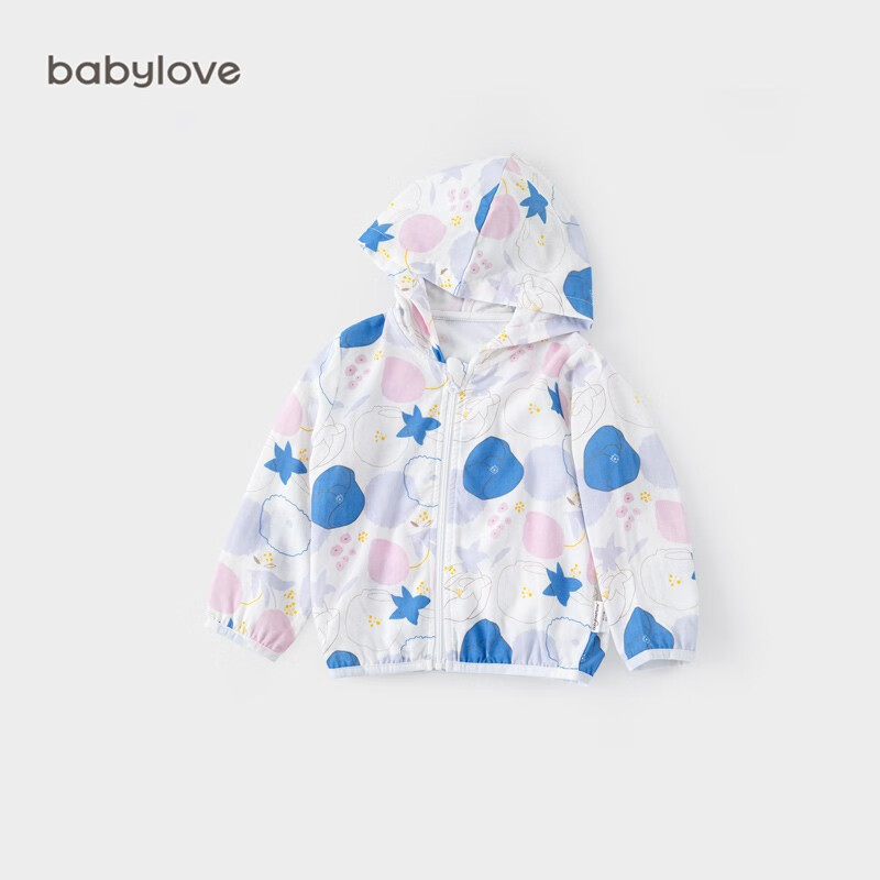 babylove宝宝防晒衣夏季薄款婴儿轻薄透气外套可爱外出遮阳上衣 香远益清 90