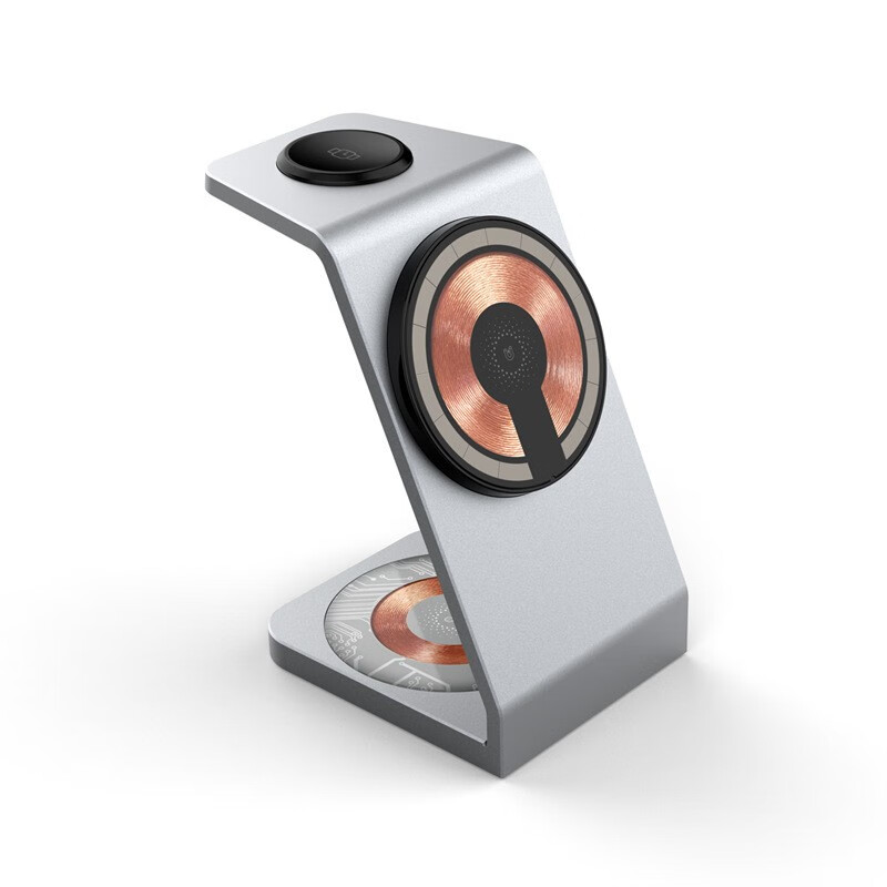 绿佰能适用苹果magsafe磁吸三合一15w铝合金无线充电耳机无线充适用