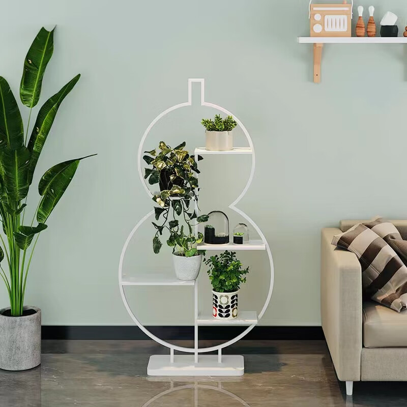 墨申办公室花架新中式葫芦花架子客厅阳台落地式办公室可移动多层铁艺