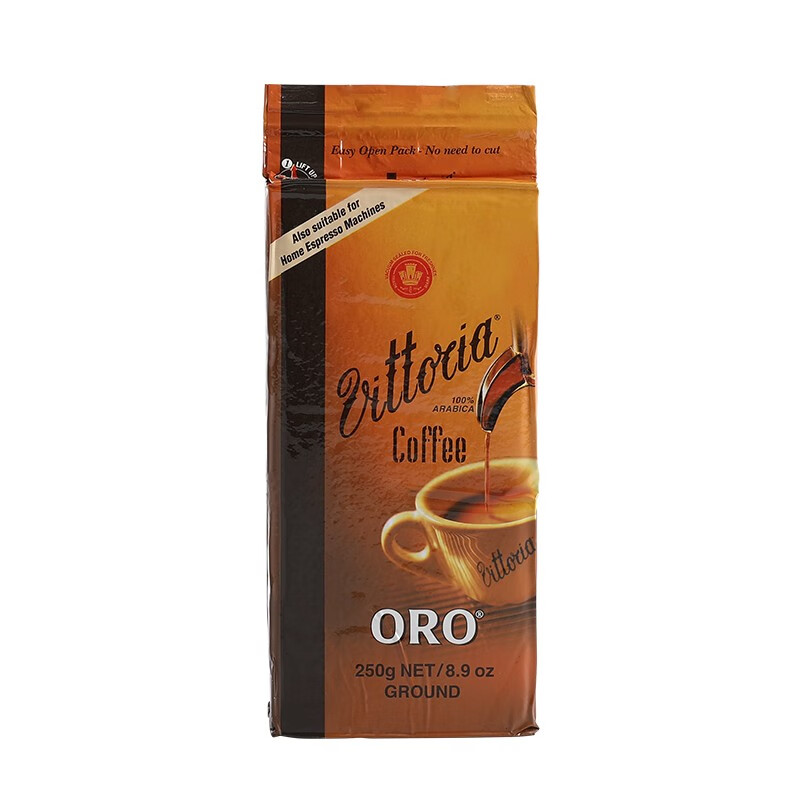 Vittoria Coffee 欧罗ORO 澳洲原装进口 纯黑咖啡研磨粉  意式 中深烘焙 250g 欧罗ORO咖啡粉