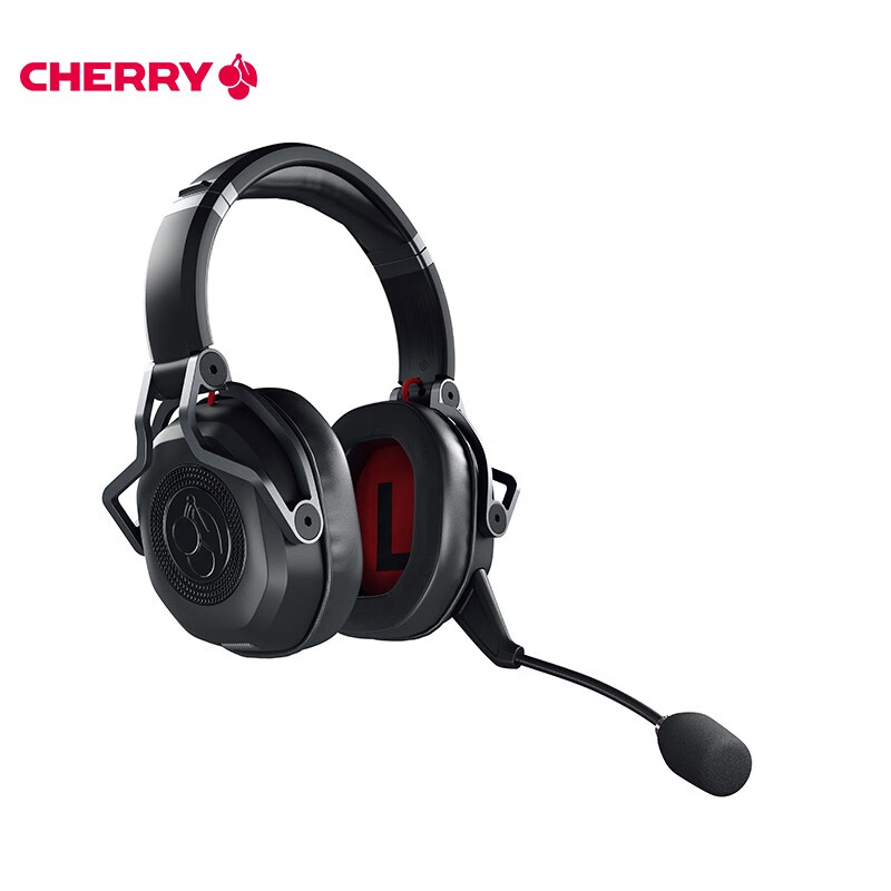 樱桃（Cherry）HC8.2 游戏耳机 7.1环绕音效 头戴式耳机 HD耳麦 电竞耳机 FPS耳机 LOGO灯效 黑色