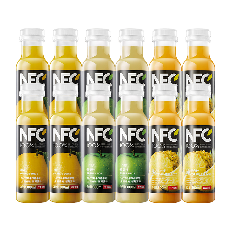 ũ��ɽȪ17.5��nfc��֭300ml ����� ���¹�֭���� ���ζ����ʹ�ѹե ����4ƿ+��֭4ƿ+ƻ��4ƿ