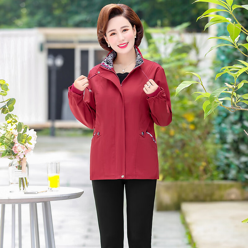 东品良衣春秋季中年女外套40-50岁春装小个子妈妈穿妇女新款洋气中老
