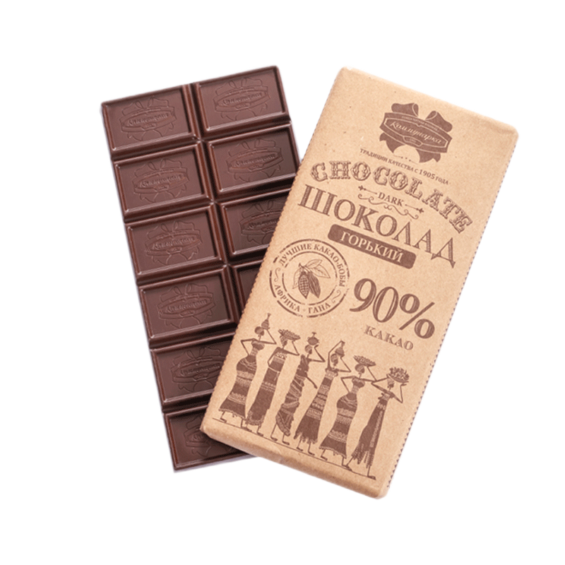 康美纳卡 白俄罗斯进口 黑巧克力纯可可脂运动健身休闲零食代餐下午茶 黑巧克力 (90%可可） 袋装 90g