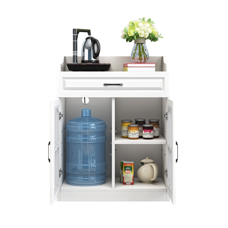 唯旺餐边柜简约现代茶水柜客厅茶水柜厨房碗柜餐厅玻璃储物柜办公室茶柜 玻璃门-两门B款长67高90宽35