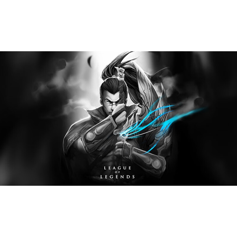 狼天影 lol海报墙贴纸暗黑虐心墙画宿舍卧室带胶自粘可来图定制 亚索