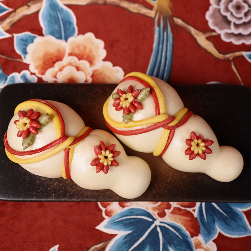 优膳坊(youshanfang)宝宝抓周花饽饽板栗福袋葫芦元宝寿桃包馒头花馍