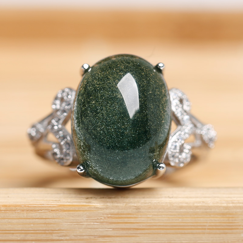 凌芒 绿幽灵戒指环可调节水晶饰品男女款实用随机一图一物生日礼物 随发货随缘