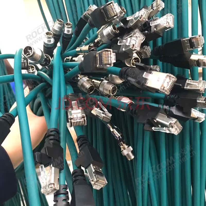 洛克康 电缆M12X编码8针转RJ45屏蔽对绞网线兼容Cognex康耐视CCB-84901-2001 高柔静态线(84901-2001-长度) 10米
