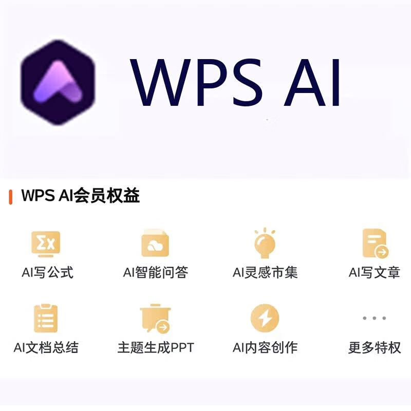 wps超级会员Pro7天 大vip兑换码充自己号一周月季卡年卡AI稻壳PDF 【租】WPS AI会 员7天