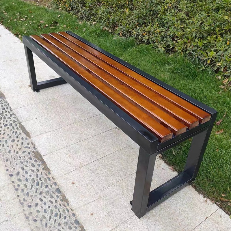 长椅塑木户外公园椅室外长条凳篮球场休息长凳健身房休闲 咖啡色木条