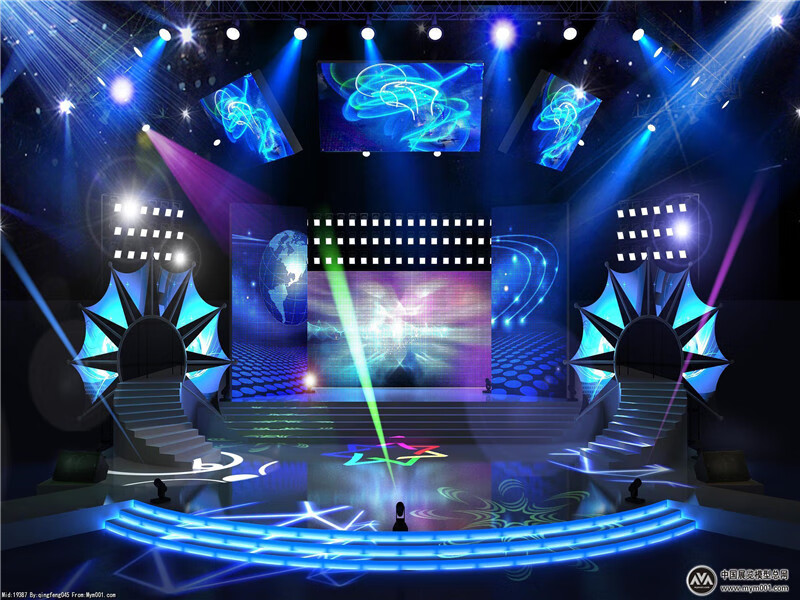 子木雅居  网红直播背景布3d立体主播背景墙dj灯光舞台直播间装饰背景