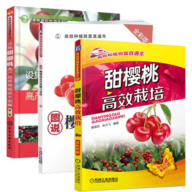 包邮 图说樱桃病虫害诊断与防治+ 甜樱桃高效栽培+设施甜樱桃高产高效栽培技术图解 果树栽培修剪图解丛书