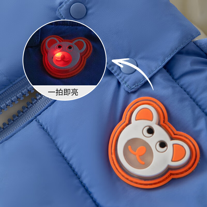 欢喜小熊 宝宝冬季棉衣婴儿棉袄儿童保暖加厚外套男女童冬装棉服上衣 绿色 90 cm