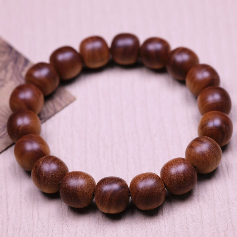 泰聚福老山檀手串黑肉印度迈索尔老山檀老料沉水黑肉横纹老型圆珠手串