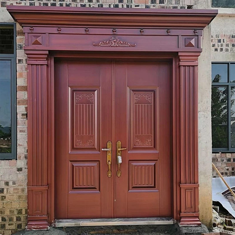 大门农村双开门自建房别墅双扇门入户门进户门外开门锌合金四开门