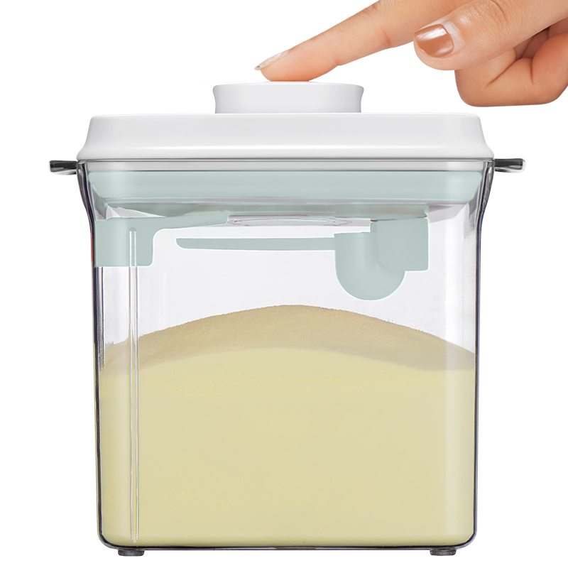 安扣（ANKOU） 新款可刮平！安扣宝宝奶粉盒 便携大容量奶粉罐密封防潮奶粉桶米粉储物罐 可刮平长透1L约装300g奶粉11375281557