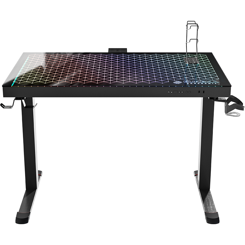 赛途（PSEAT）电脑桌1.2米智能升降玻璃桌RGB灯效随音律而动台式家用电脑桌 G47电动升降玻璃桌【1.2米单桌】