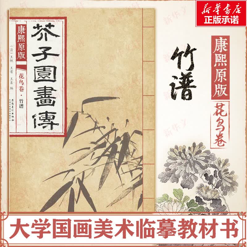 康熙原版芥子园画传 花鸟卷.竹谱 王概 大学国画美术临摹教材书 安徽美术出版社