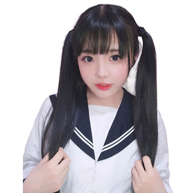 唐妮 双马尾假发女长发绑带式高马尾蓬松自然软妹长卷发假马尾辫 双