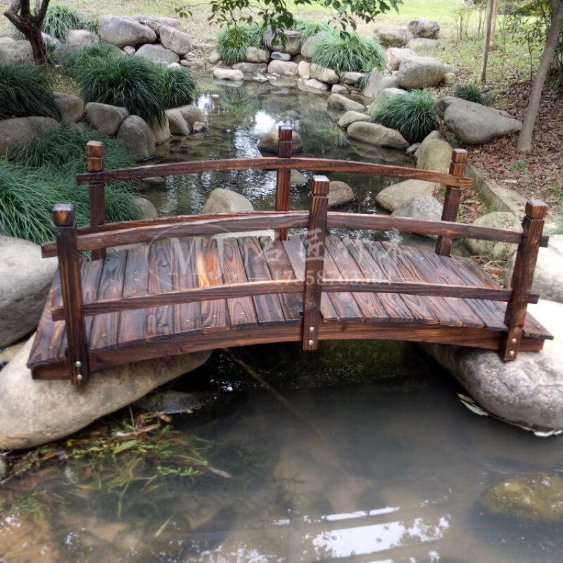 澳颜莱 碳化防腐木拱桥 景观小木桥户外防腐公园庭院鱼池栈道装饰碳化