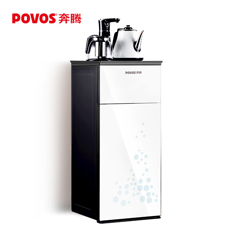 奔腾 POVOS 茶吧机家用下置型桶装水吧 全自动上水 速热智能控温 小型立式温热型多功能饮水机白色CBJ-BT01A