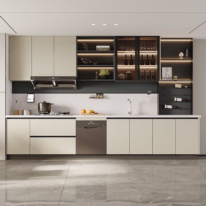 石台面含油烟机燃气灶水槽拉篮曼达林 台面地柜吊柜赠烟灶拉篮套餐