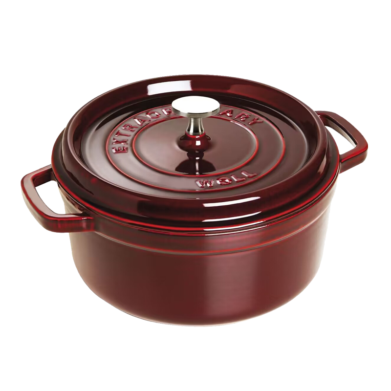 WOLL琺瑯鍋櫻桃紅鑄鐵鍋湯燜家用電磁爐煲湯燉鍋24cm