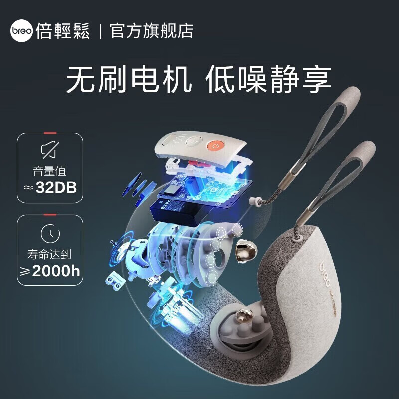 倍轻松（breo）【官方店】颈椎按摩器 Neck5肩颈部按摩仪 理疗仪送父母实用生日男女友 中秋节礼物 Neck 5颈部按摩器[C形环颈支撑]