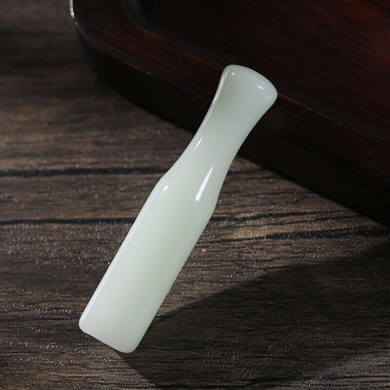 白玉石天然玉石烟嘴白玉旱烟袋玉烟斗烟袋锅配件手工玉雕 白玉烟嘴6