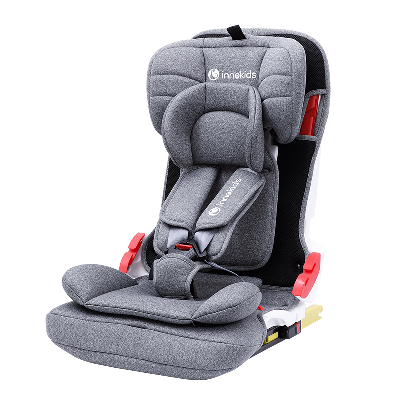 innokids儿童安全座椅可折叠9个月-12岁汽车用isofix接口ZY25星羽骑士 珊瑚灰
