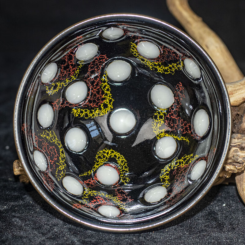 非遗传承人卢国伟【蝴蝶珍珠斑盏】建阳建盏主人杯 口径9.5 m77