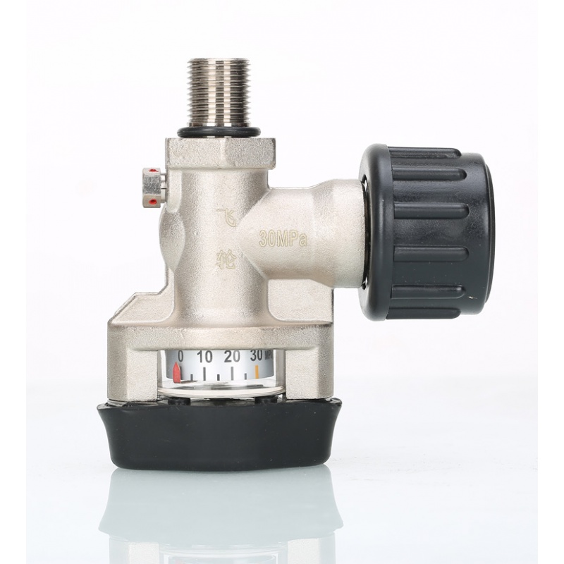 高压30mpa碳纤维气瓶阀门连接阀门 40mpa带表防爆气瓶自锁瓶头阀