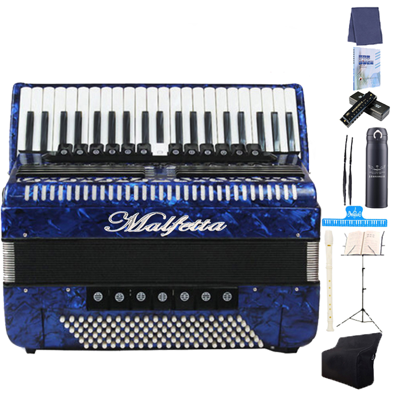 moffat 墨菲特成人手风琴120BS四排簧41键13/7变音键盘手风琴专业初学者演奏 蓝手风琴+背带+琴包