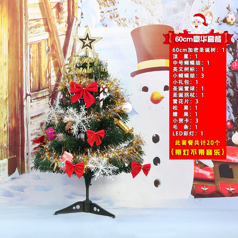 圣诞树1.5米60厘米1.2米1.8米圣诞树套餐圣诞节装饰品圣诞树家用 60厘米豪华款(带灯款)